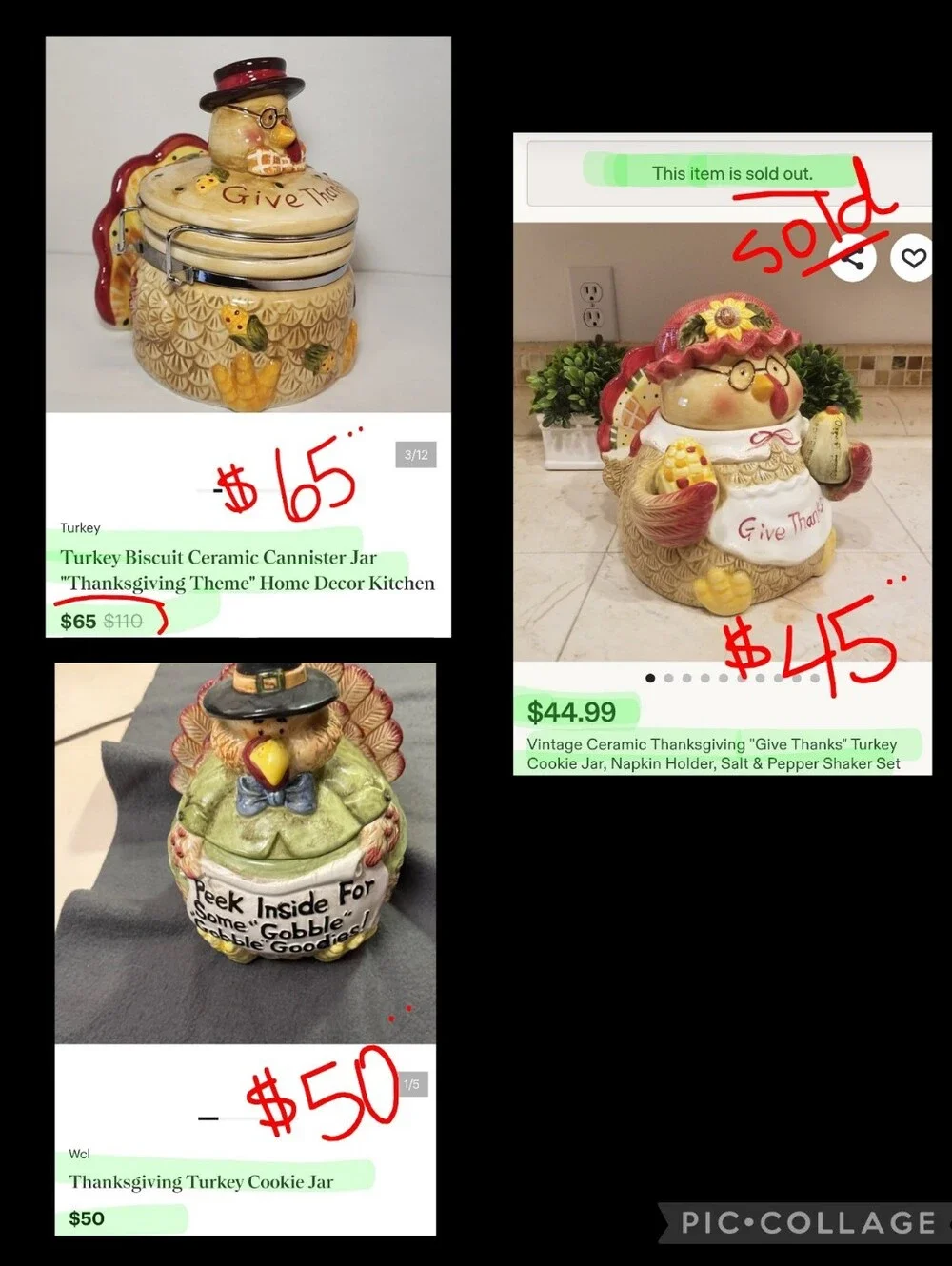 Vintage (Like New!) Ceramic Cookie Jar, Salt & Pepper, & Napkin Holder - Picture 12 of 12